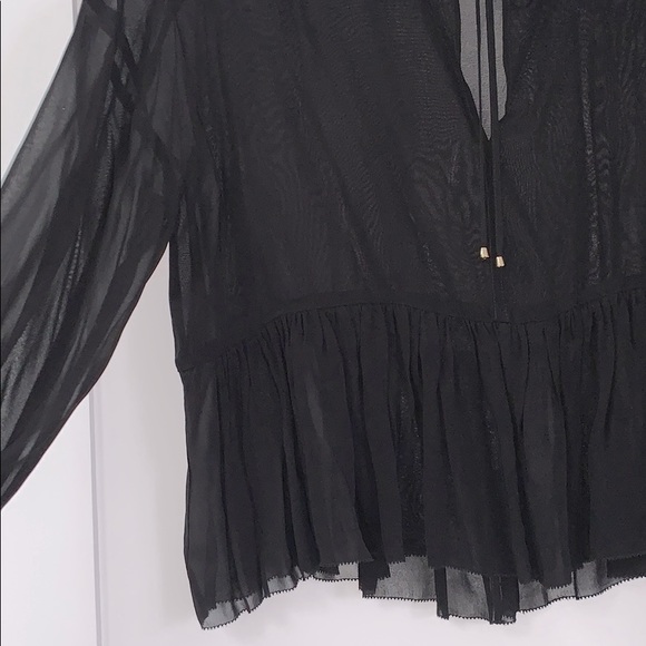 Aritzia Wilfred Sheer Black Blouse - Picture 3 of 7